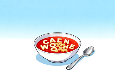 字母面条创意美食展示