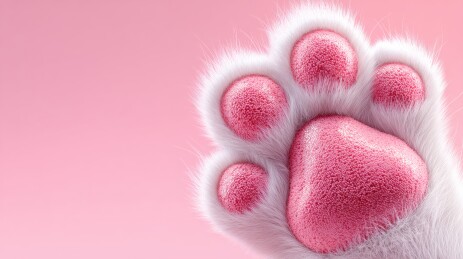 粉色猫爪特写