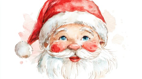 水彩风格圣诞老人肖像