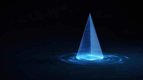 蓝色锥形发光物体