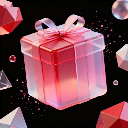 红色礼盒闪耀梦幻光效