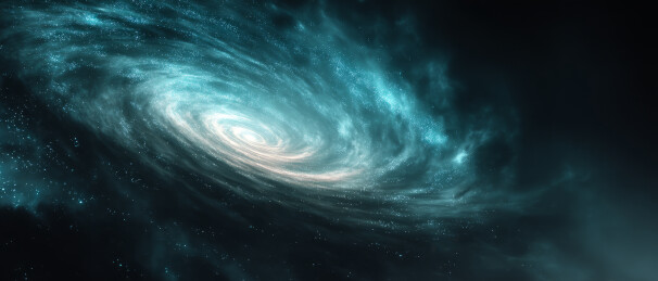 绚丽螺旋星系中的蓝色星云