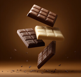 巧克力块悬浮空中