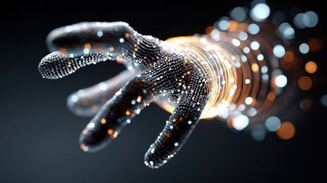 科技创意场景全息图案的手掌3D背景