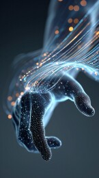 科技创意场景全息图案的手掌3D背景