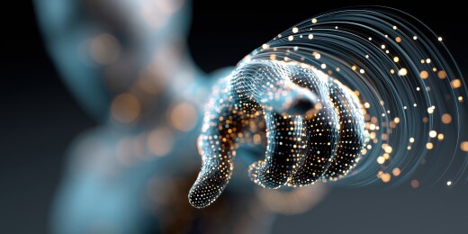 科技创意场景全息图案的手掌3D背景