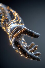 科技创意场景全息图案的手掌3D背景