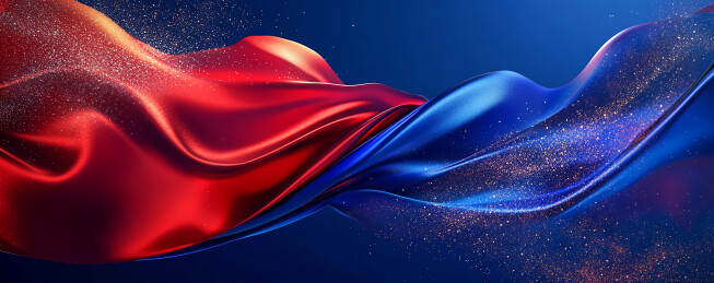 抽象红蓝色织布丝绸商务背景