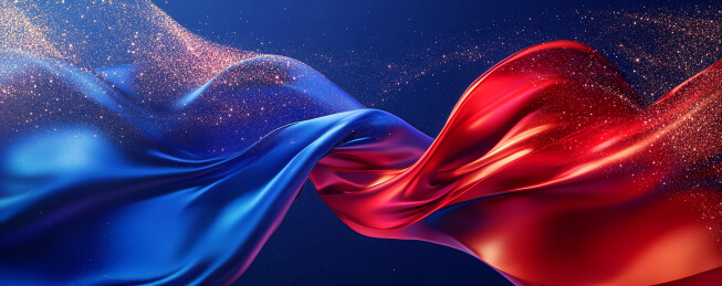 抽象红蓝色织布丝绸商务背景