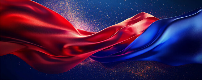 抽象红蓝色织布丝绸商务背景