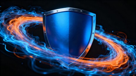 蓝色盾牌环绕光流特效