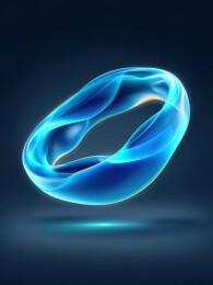 蓝色发光环形物体