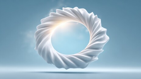 白色环形立体物体