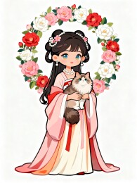仕女怀抱宠物可爱动图