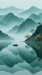 中式国风山水画