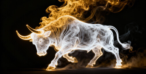 火焰构成的奔牛形象