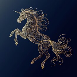 金马腾跃华丽线条艺术图