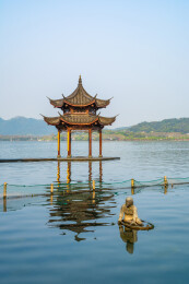 浙江杭州西湖地标景点集贤亭