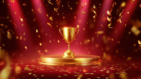 颁奖典礼胜利时刻金色奖杯