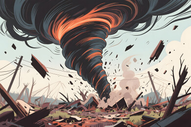 灾难龙卷风摧毁城市