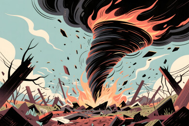 灾难龙卷风摧毁城市