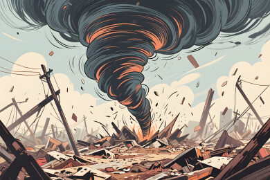 灾难龙卷风摧毁城市