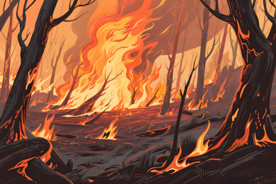 森林大火燃烧场景