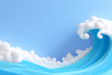 蓝色的卡通海浪