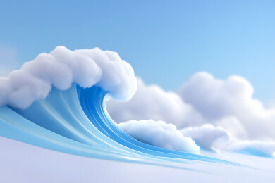蓝色的卡通海浪