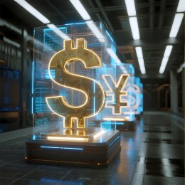 未来科技中的货币符号展示
