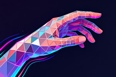 多彩几何手部艺术图案