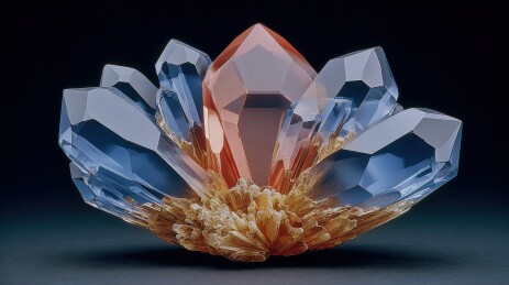 绚丽多彩的水晶簇晶体