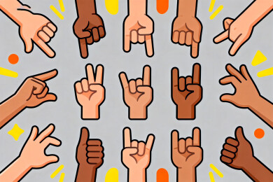 多种肤色手势创意展示