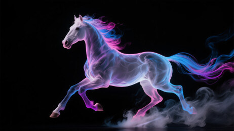 发光梦幻马奔跑的骏马