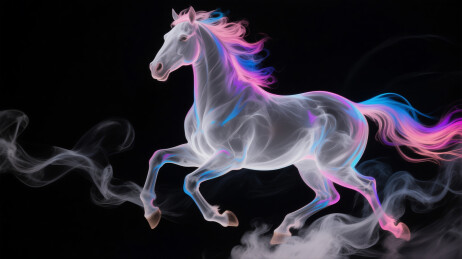 发光梦幻马奔跑的骏马