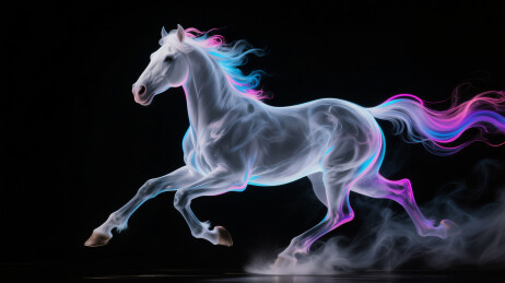 发光梦幻马奔跑的骏马
