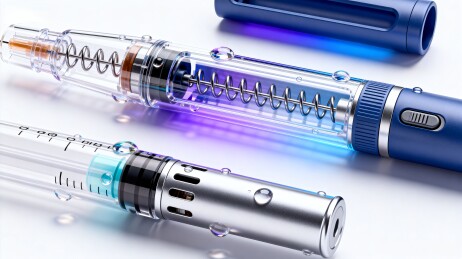 注射器内部结构特写展示