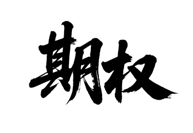 期权矢量书法手写毛笔字