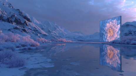 雪山湖畔的静谧艺术