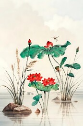 水墨荷花