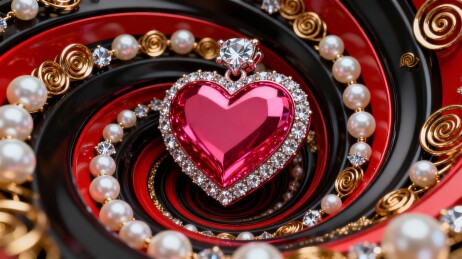 心形奢华珠宝展示场景