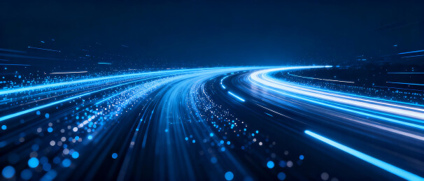 夜空穿梭的数据流光束轨迹科技背景