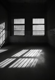 监狱铁窗光影投射场景