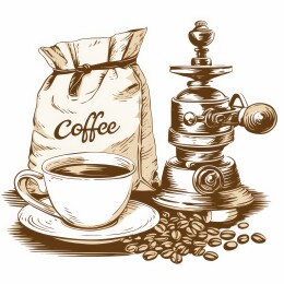 复古咖啡豆袋研磨器具组合