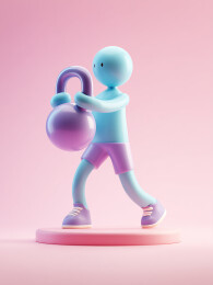壶铃摇摆3d人物