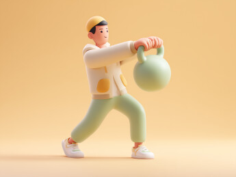 壶铃摇摆3d人物