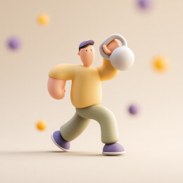 壶铃摇摆3d人物