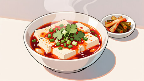 热腾腾豆腐脑葱花香菜早餐