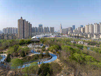 河北省石家庄市昆仑公园航拍图片