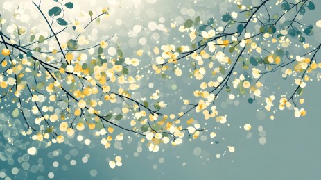 清晨森林中的斑驳光影